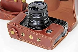 Amazon.co.jp: bolinuusハンドメイド本革レザーフルカメラケース